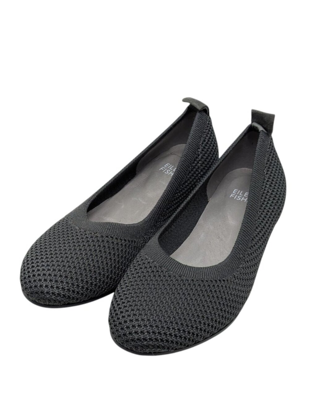 Eileen Fisher Gray Mesh Knit Slip On Ballerina Ballet Flats